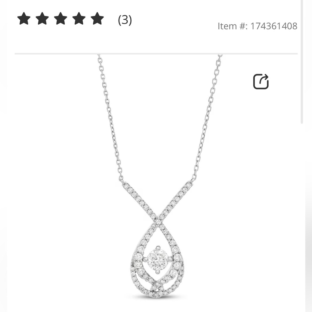 Love Entwined Diamond Necklace 1 ct tw Round-cut 10K White Gold 18"